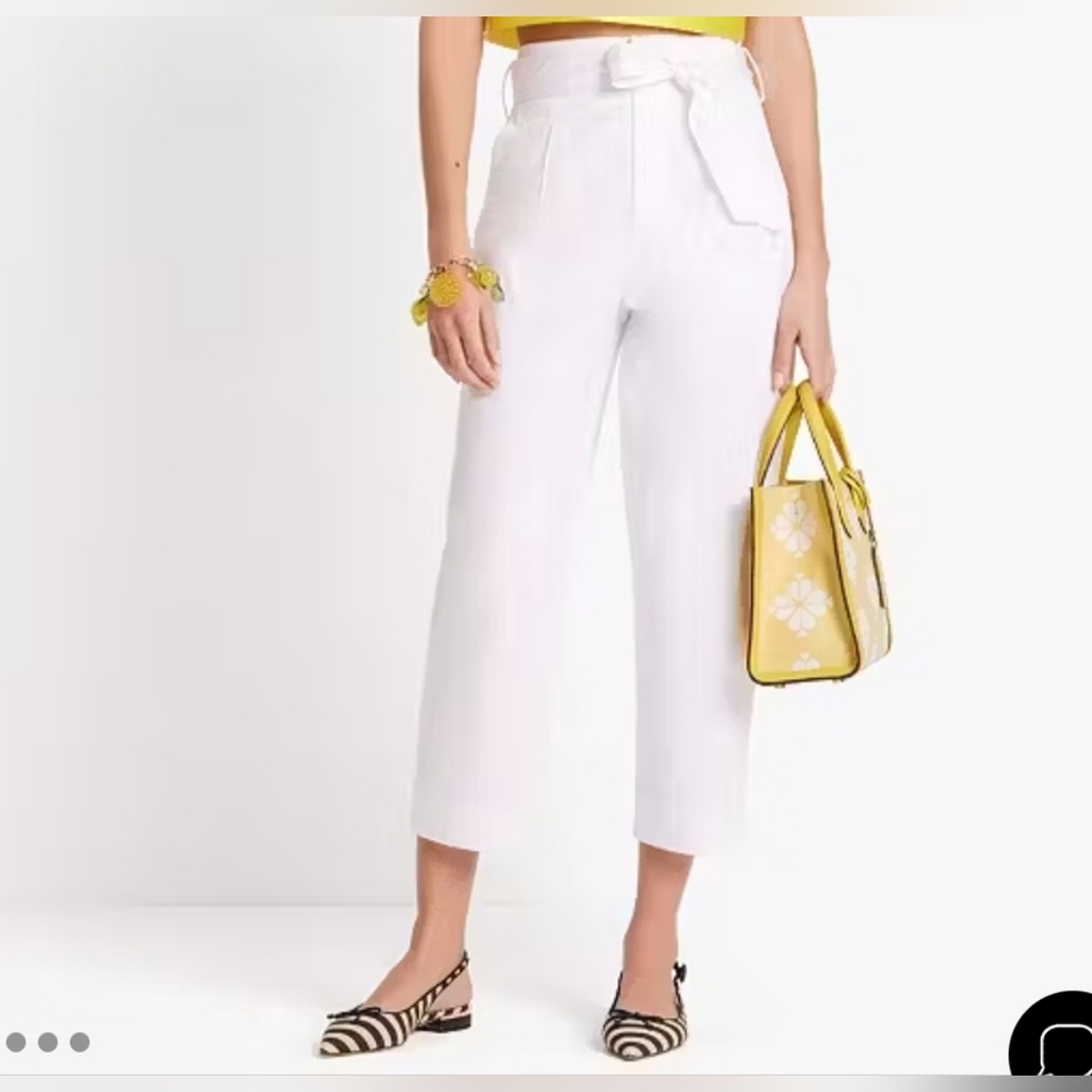 Kate Spade Tie Waist White Capris (New With Tags)